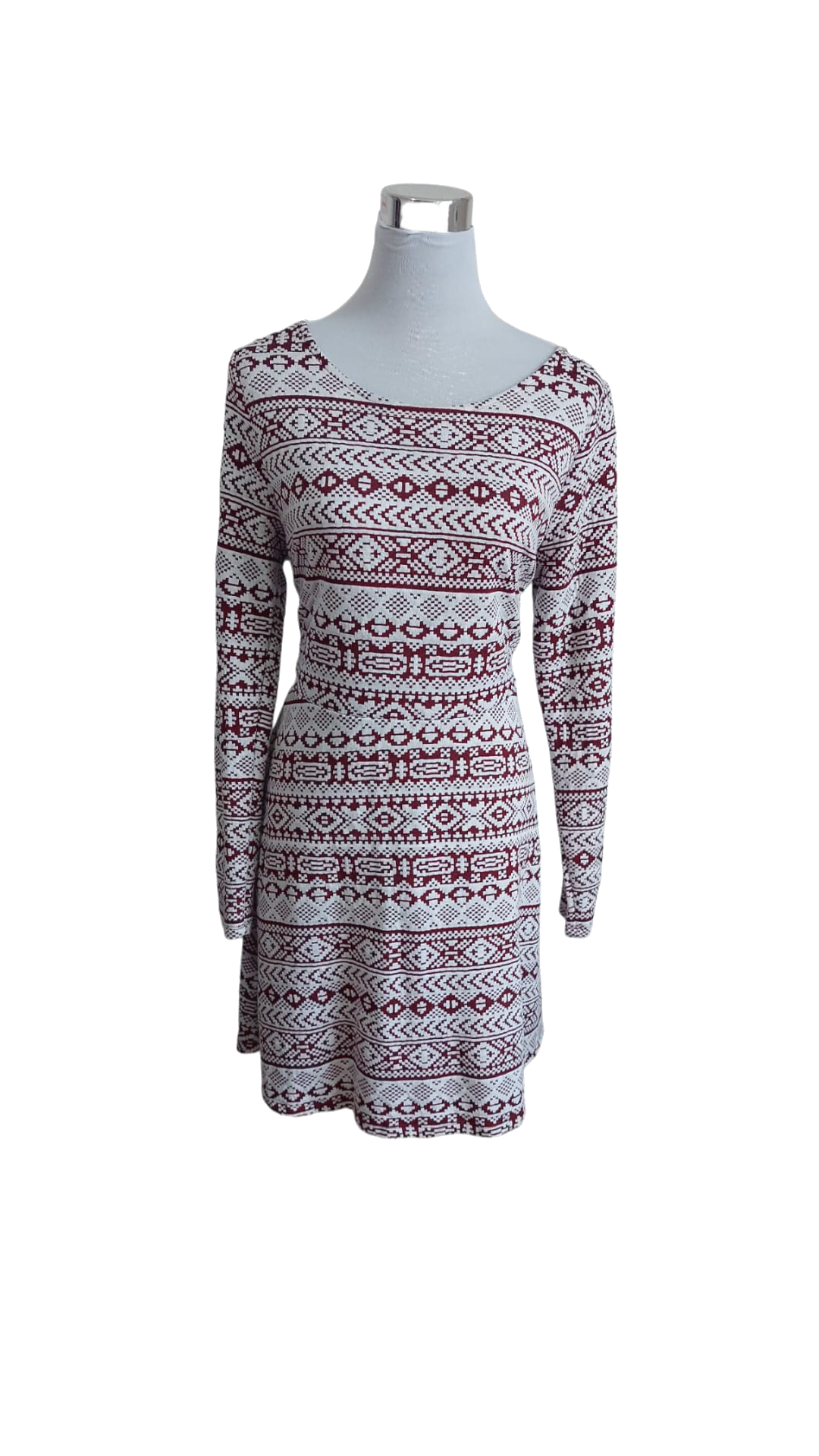 Vestido Burdeo Zig Zag