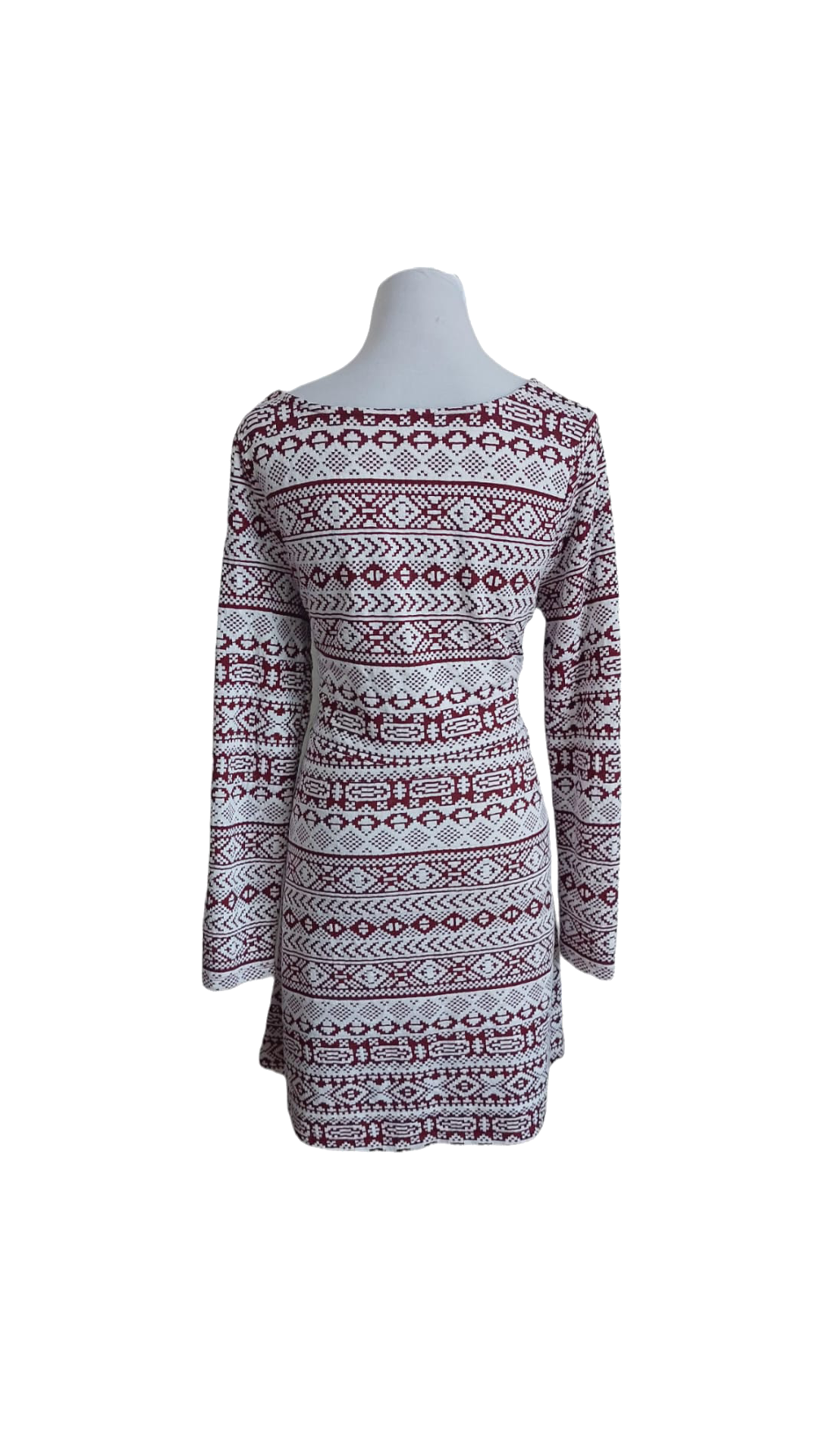 Vestido Burdeo Zig Zag