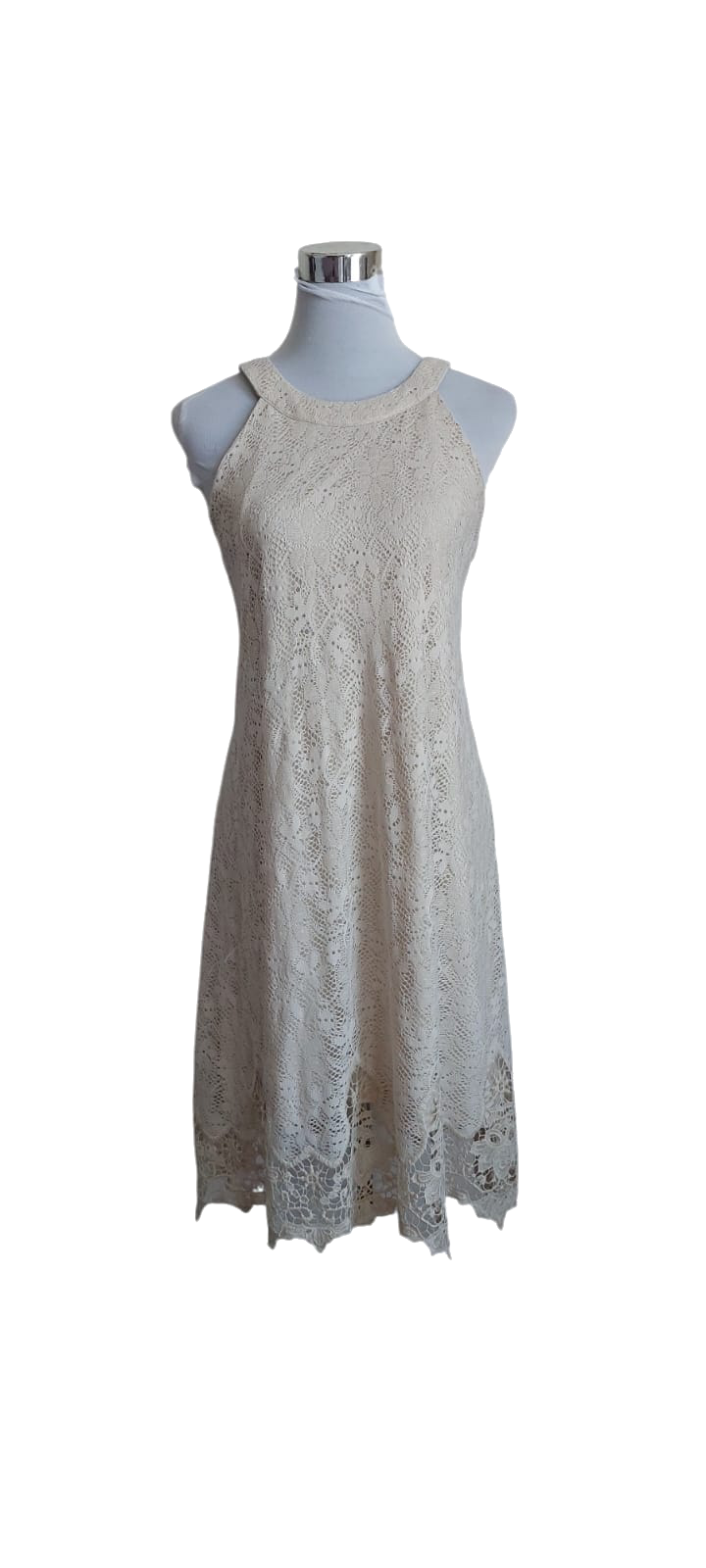 Vestido Encaje Crudo