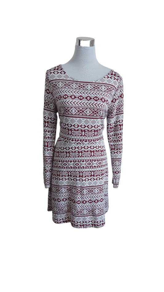 Vestido Burdeo Zig Zag