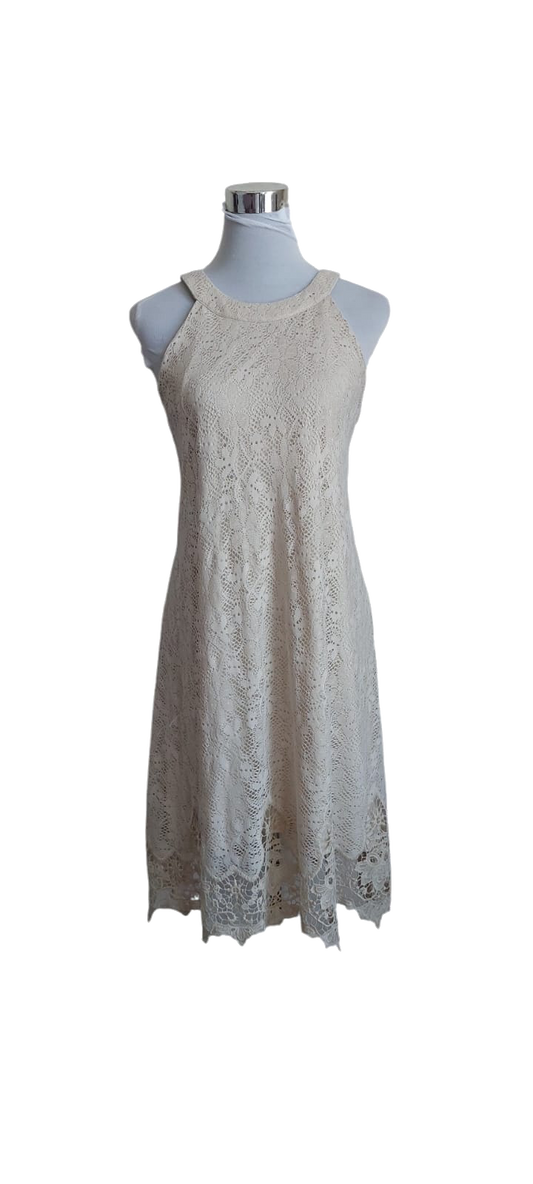 Vestido Encaje  Crudo