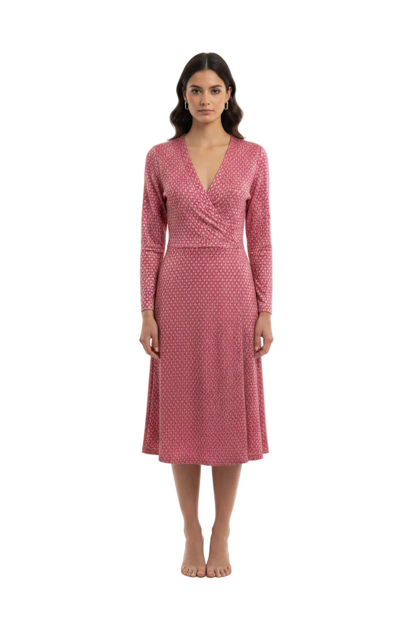 Vestido Fucsia /Beige